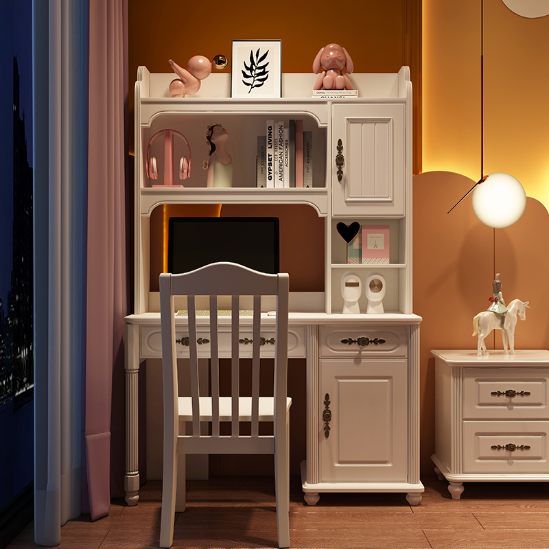 Cotton Furniture European Garden Book Desk American Style Style Desk White 1 2 m Desk Combined Writing Table Book Cabinet