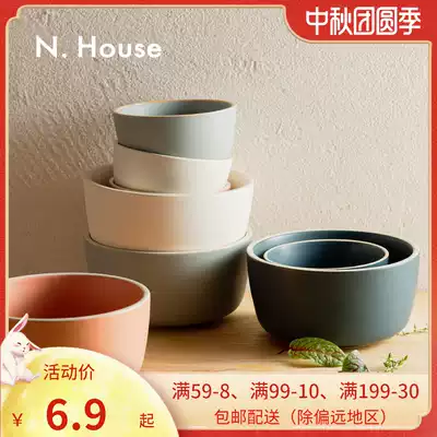 N House Morandi Japanese ceramic bowl home ins Wind eating bowl dessert bowl big soup bowl
