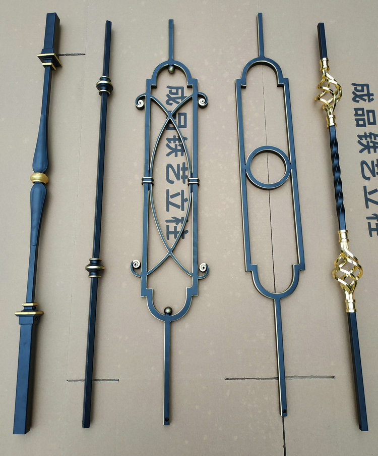 Wrought iron stair column handrail fence pole Security group home improvement activity moving head stair accessories custom simple light luxury