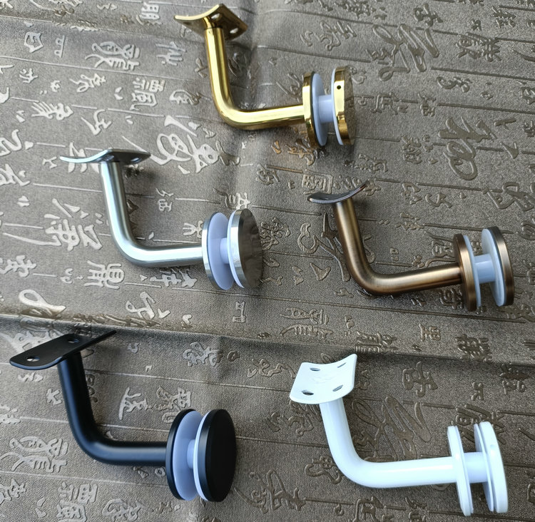 Stainless Steel Clips Glass Wall Nursery Steel Wood Stairs Post Guard Railing Hanging Wall Armrest Accessories Black & White Gold Ancient Bronze Color