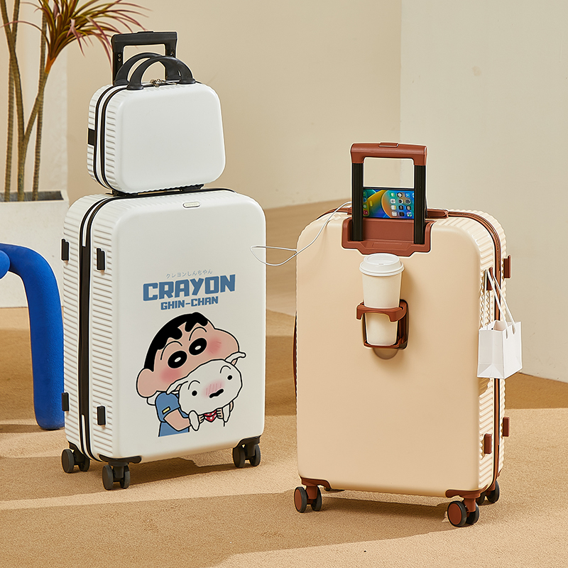 Crayon Shin-Chan Graffiti Suitcase Multifunctional Trolley Case Strong and Durable 20 Universal Wheels Password Travel Case Leather Suitcase