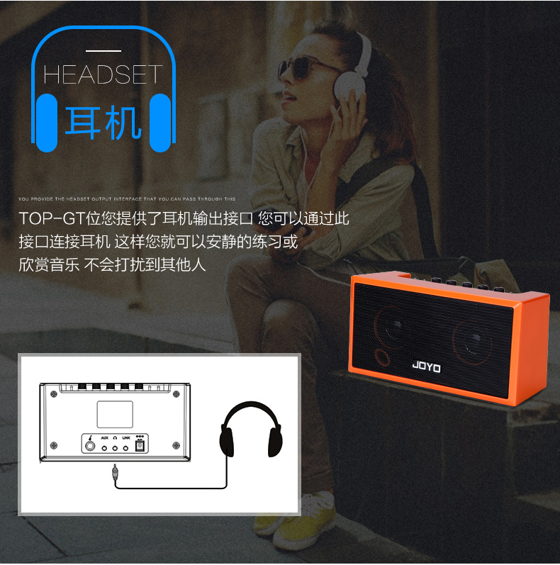 JOYO Zhuo Le TOP-GT loa guitar điện để bàn 8W đa phương tiện kỹ thuật số Bluetooth sạc pin lithium - Loa loa loa marshall acton 2