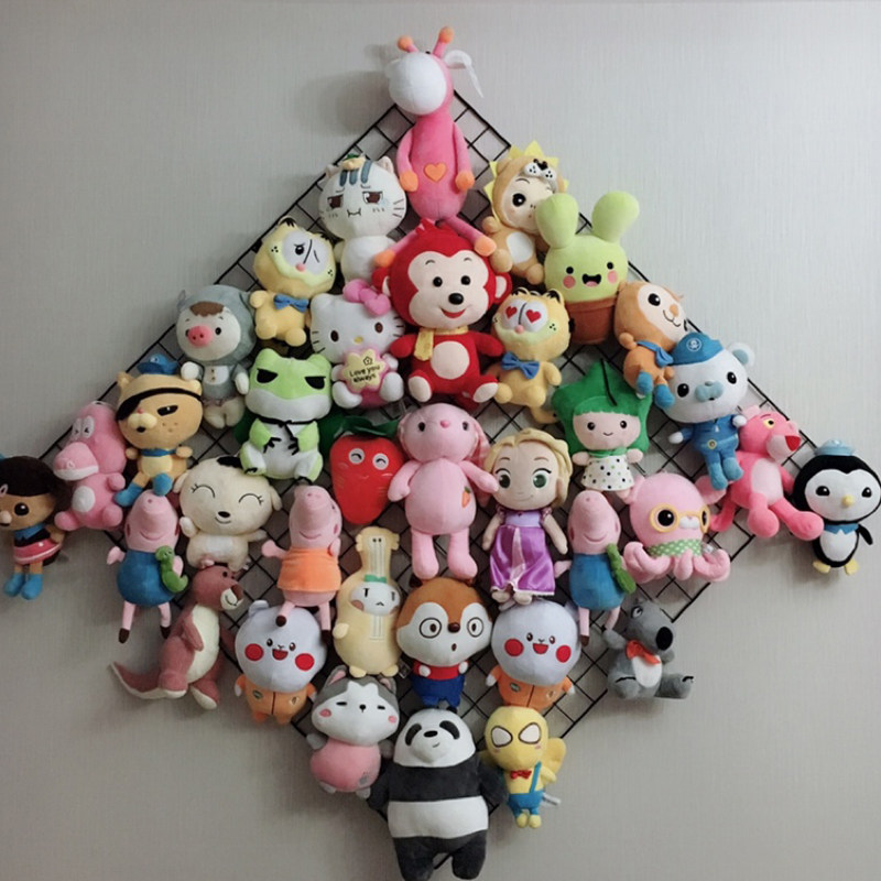 ins net red dolls wall containing layer shelf iron art mesh photo wall shelf Living room Bedroom Decorative Background Wall