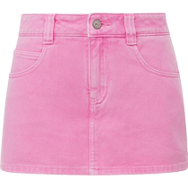 (Same style as Yu Shuxin) dzzit plain denim short skirt pants spring and autumn counter new Barbie pink hot girl style