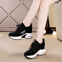 Inner increase small white shoes women Spring 2021 new Joker slim leisure travel Black women sports Net shoes tide