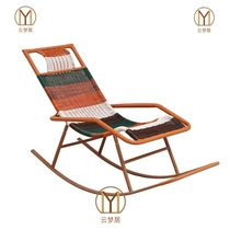 Adult recliner rattan chair rocking chair wrought iron chair lunch rest chair sleeping old man chair summer cool bed chair outdoor balcony rocking chair