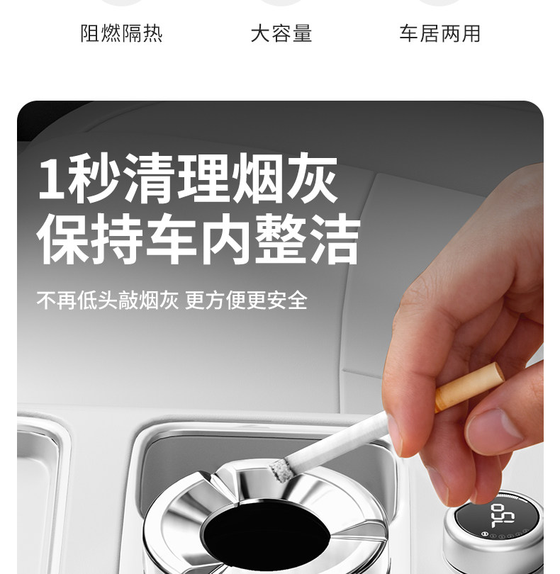 Cross-border bestseller: Car ashtray with rotating lid, high-end design for use inside the car, prevents ash from falling, a magical smoking accessory