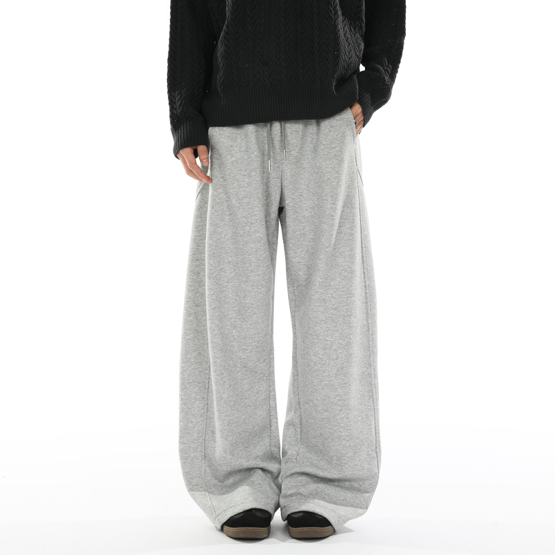 Blry Gray Sweatpants for Men, Spring Trendy Brand, Loose Straight-Leg Pants, American-Style Drape, Versatile Casual Long Pants Blry Gray Sweatpants for Men, Spring Trendy Brand, Loose Straight-Leg Pants, American-Style Drape, Versatile Casual Long Pants
