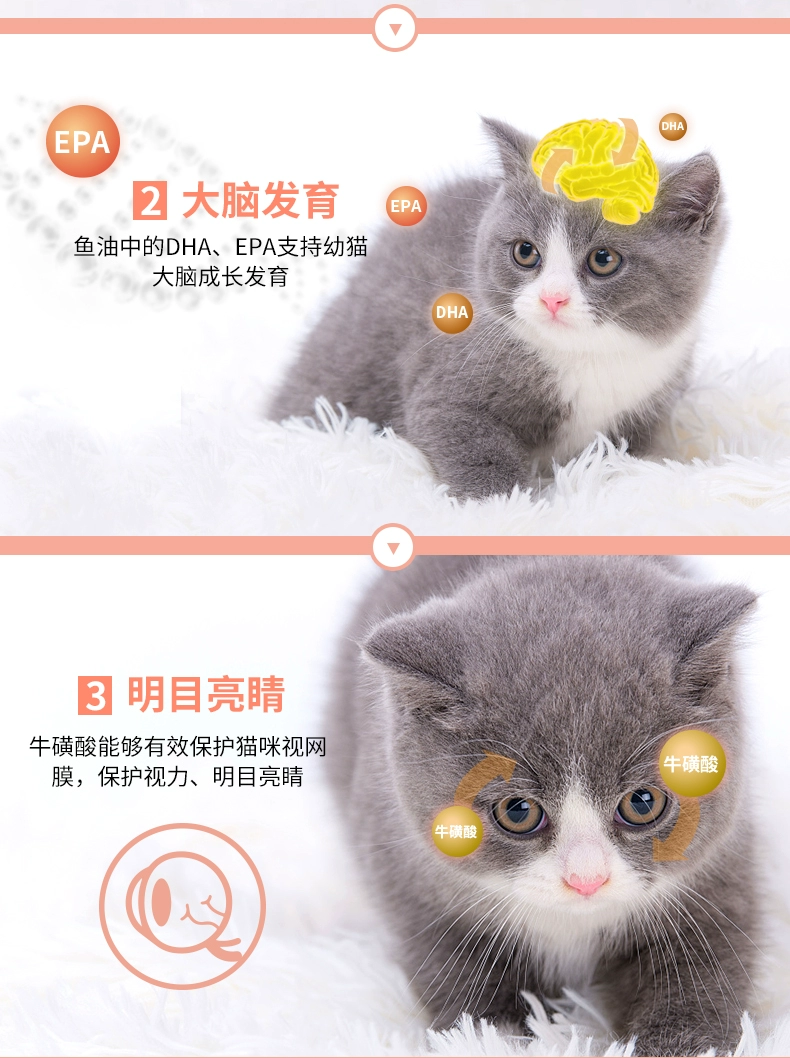 Mai Fudi mèo con 1-4 tháng thức ăn cho mèo 1,5kg dầu cá hồi tự nhiên cho mèo ăn thức ăn cho mèo lông ngắn của Anh - Cat Staples thức ăn cho mèo royal canin