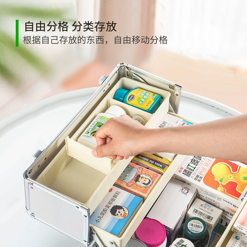 Фармацевтическая коробка домохозяйства с наркотиками, большие полные наборы портативной аварийной трубы Студент Студент Студент Многослойный Медицинский коробка