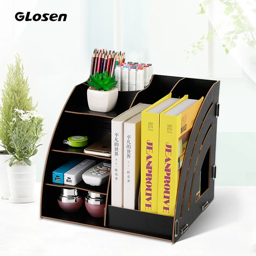 Деревянная большая коробка для хранения для документов, деревянные канцтовары, универсальная система хранения