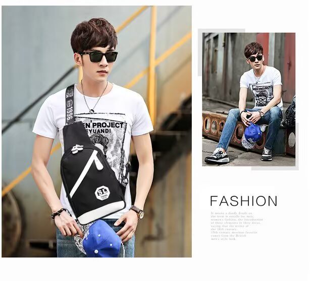 Túi đeo vai nam Hàn Quốc Bình thường Phòng đơn Clap Canvas Mùa hè Thanh niên thủy triều may balo