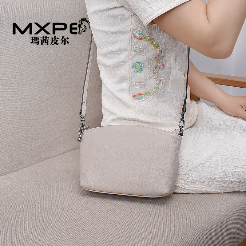 Genuine Leather Soft Leather Crossbody Bag 2026 New Style Simple Casual All-Season Lightweight Soft Leather Shoulder Bag Crossbody Bag