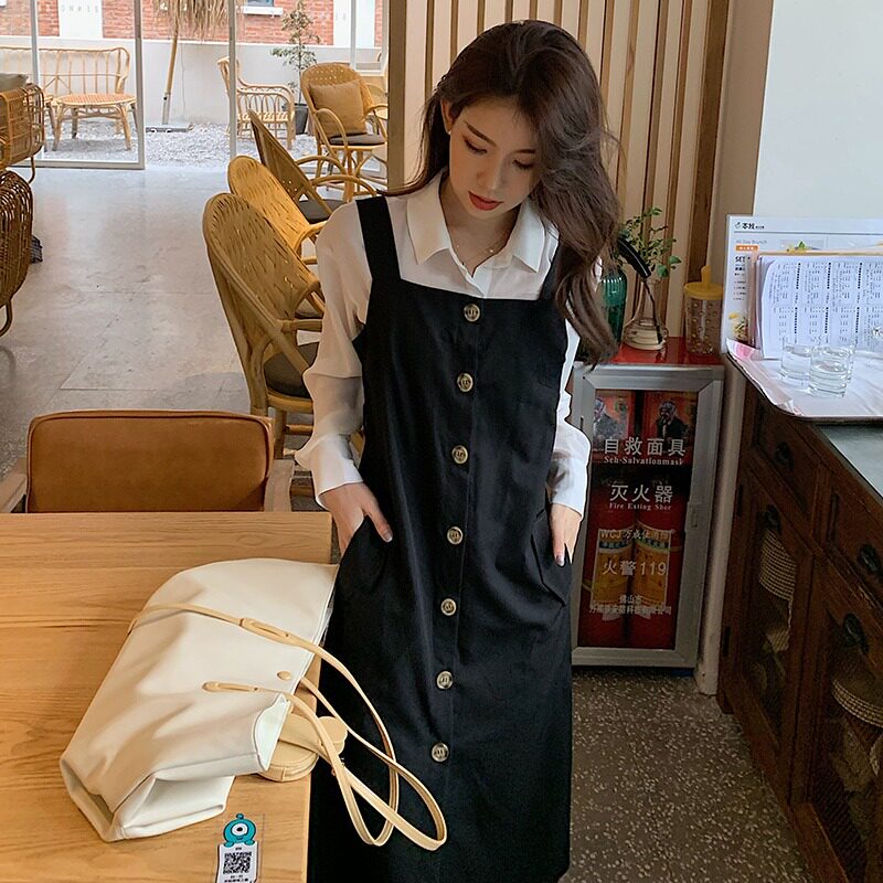 Pregnant women autumn fashion models out of fashion 2020 autumn European and American long-sleeved suit dress loose large size two-piece set