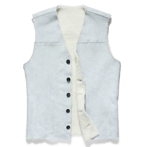 Шерстяной вкладыш, удерживающий тепло жилет, из натуральной кожи