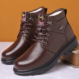 Кожаная зимняя утепленная высокая обувь, кожаные сапоги, воловья кожа, 2023, из натуральной кожи