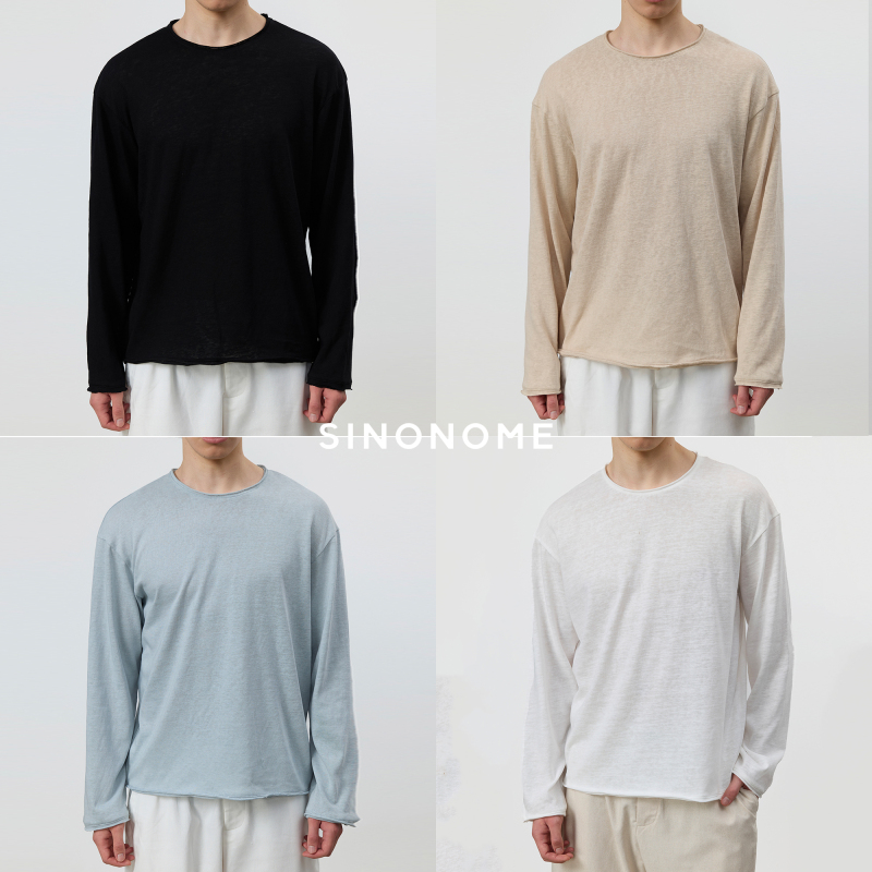 Sinonome'Lightweight and Breathable' Summer Bamboo Texture Cotton Blend Sunscreen Lazy Long Sleeve T-Shirt Cover-Up for Men and Women