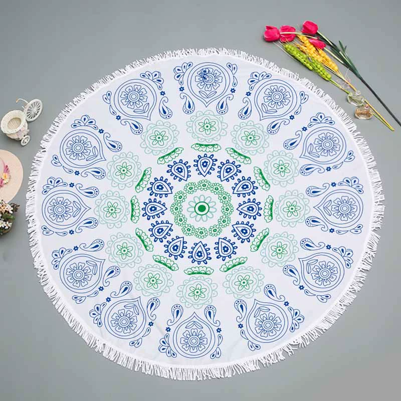 Quá khổ tròn Ấn Độ mandala bãi biển khăn choàng ngoài trời in microfiber yoga khăn khăn tấm thảm - Tapestry thảm treo tường decor