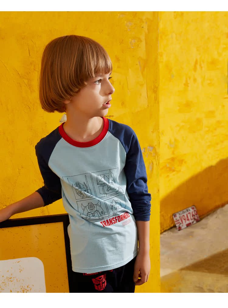 Xiaohu Bao trẻ em đáy quần bé trai áo thun cotton dài tay mùa thu đông 2019 áo sơ mi trẻ em lớn mới cho bé thời trang cho bé