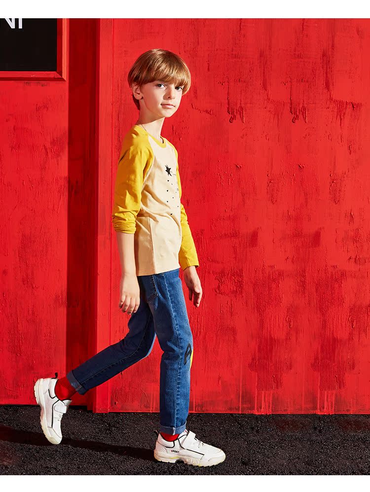 Xiaohu Bao trẻ em áo thun cotton dài tay cho bé trai 2019 mùa xuân mới phiên bản Hàn Quốc của các chàng trai lớn shop quần áo trẻ em