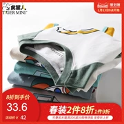 Xiaohu Baoer boy áo thun cotton nguyên chất 2018 xuân hè mới lớn áo sơ mi nữ trẻ em sơ mi dài tay áo sơ mi thủy triều