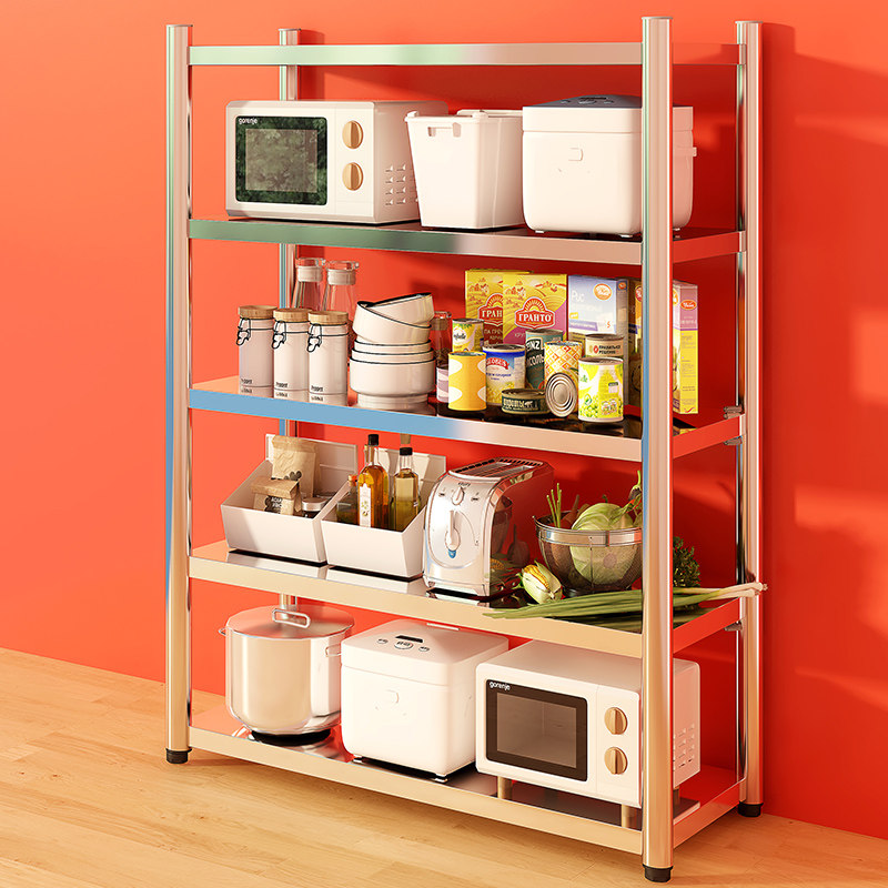 [USD 92.32] Stainless steel kitchen shelves floor shelf shelf shelf