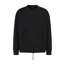 EMPORIO ARMANI Armani 2024 Autumn Mens Profile Round Neck Drop Shoulder Embroidered Sweatshirt Official
