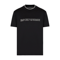 EMPORIO ARMANI Armani 2024 autumn same cool lyocell short-sleeved embroidered T-shirt for men and women
