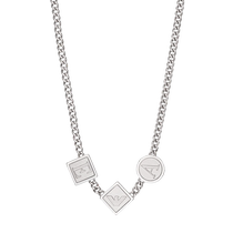 (520 Gift) EMPORIO ARMANI Armani 2024 Summer Couple Geometric Logo Plain Necklace