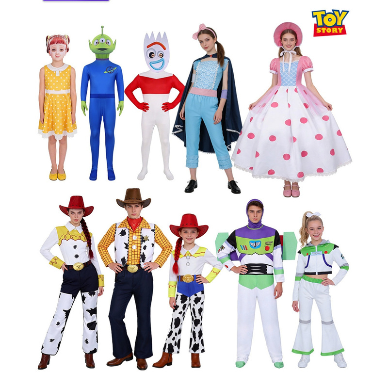 Toy Story Cosplay Costume Woody Jessie Buzz Lightyear Shepherdess Adult and Children Stage Performance Costume Set