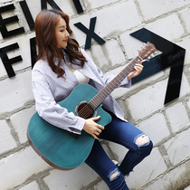 BlackWolf single board guitar beginner female student novice beginner self-study folk song 41 inch guitar
