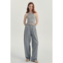 MAISON CECLE required to be in spring summer version grey-coloured fine-spun wool tightness waist panty pants