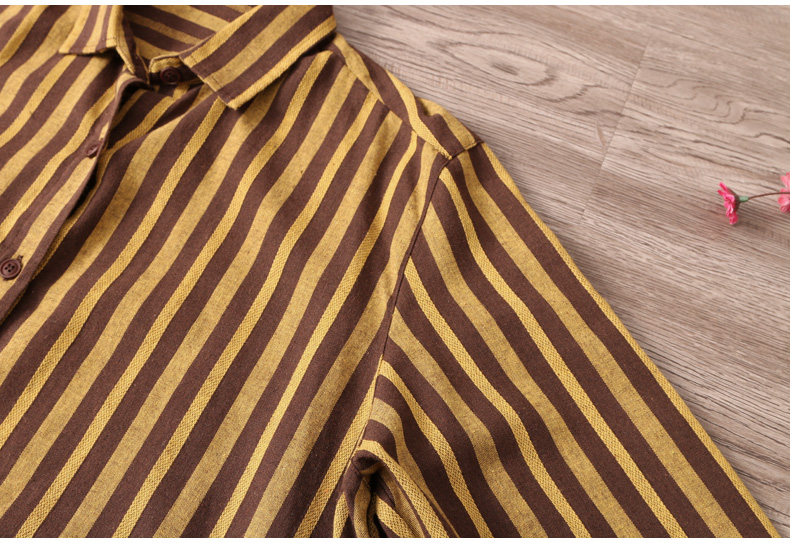 Áo sơ mi nữ 2018 mới mùa thu áo dài sọc nữ dài tay áo họa tiết hoang dã Fan Chunqiu áo khoác cardigan áo sơ mi nữ đẹp