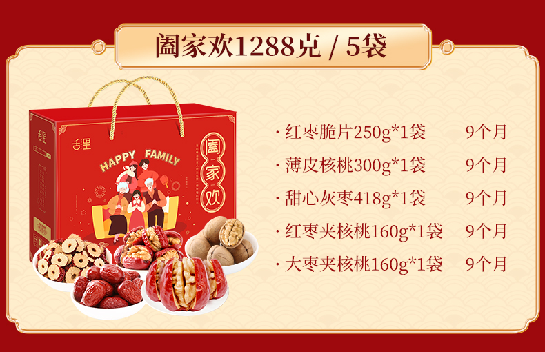 【舌里旗舰店】阖家欢年货礼盒1288g/箱