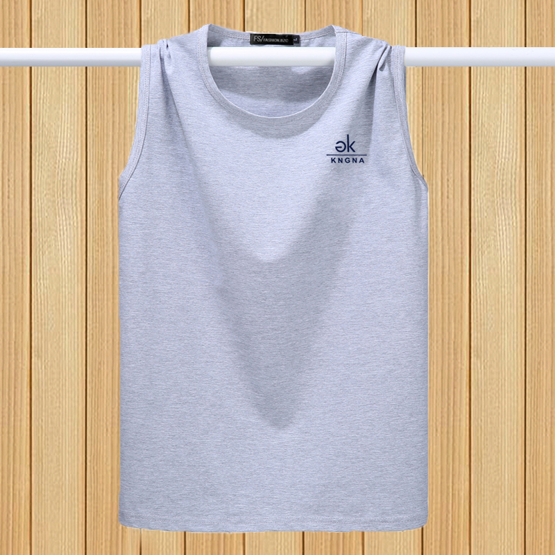Cộng thêm phân bón XL không tay áo thun cotton cotton thể thao rộng rãi thoáng khí thấm mồ hôi thấm mồ hôi chạy vai ao ba lo