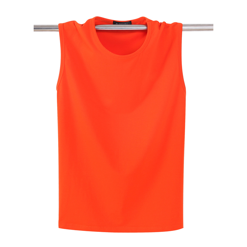 Áo vest nam cộng với phân bón XL áo thun không tay Cotton thấm hút mồ hôi bóng rổ áo nỉ đơn giản màu áo thủy triều ba lỗ