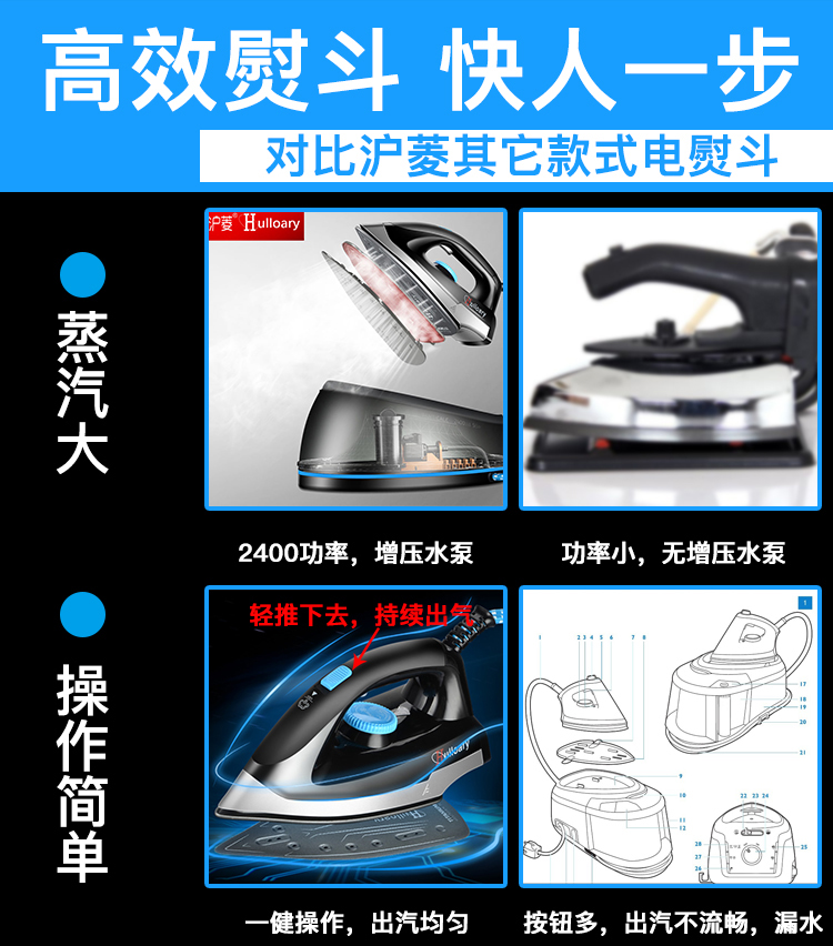 bàn là du lịch Bình hơi nước điện cửa hàng quần áo rèm cửa giặt khô công nghiệp đặc biệt sắt treo máy nóng nồi hơi kiểu cũ - Điện sắt bàn ủi hơi nước cầm tay panasonic
