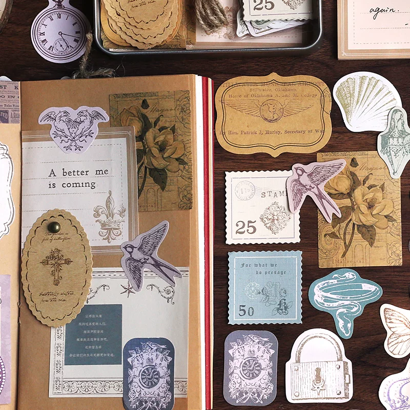 Диетическая упаковка наклейки в ретро-стиле из жести записная книжка набор наклеек путешественника дневник декоративные ностальгические наклейки эстетический литературный стиль заметки бумага для письма