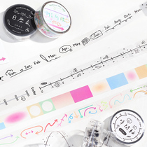 Beautiful daily series PET tape ins style daily payment account material diy diary mark sticker time date week illustration salt simple decorative border sticker literary style