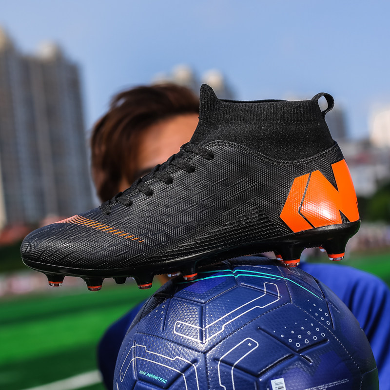 c Roof new football shoes Men's children Adult tf Broken Nails Students Anti Slip Ag Long Nails Indoor Sports Training Sneakers