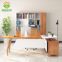 Large Bandai Solid Wood Owner Table Office Furniture Modern Briefing President Desk Chair Portfolio Manager Desk