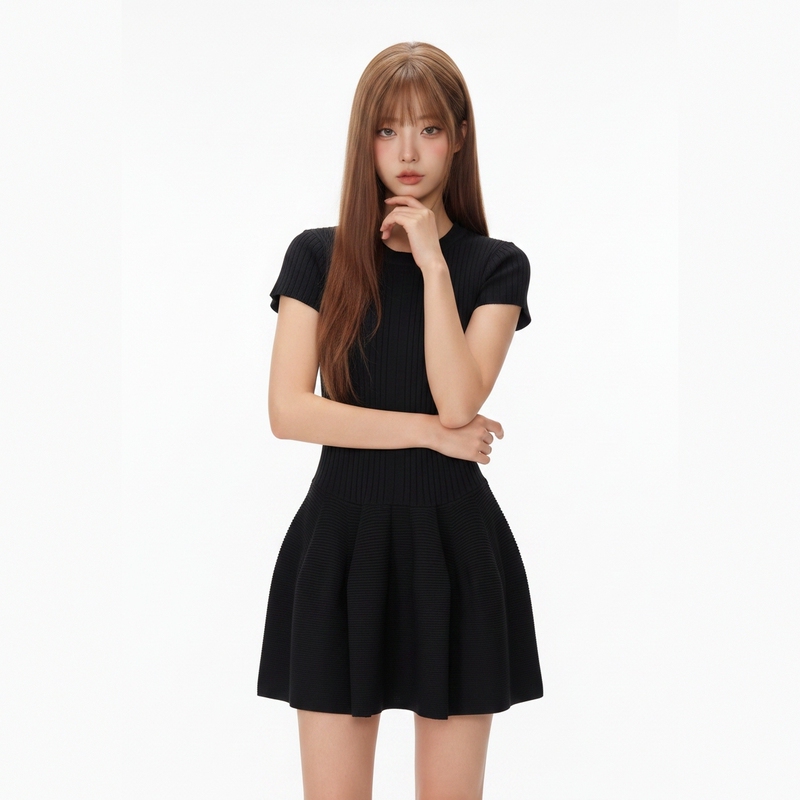 Bubble Cui's Summer First Love Little Black Dress Outfit, Black Waist-Cinching Stunning Dress, 2026 Super Beautiful Dress