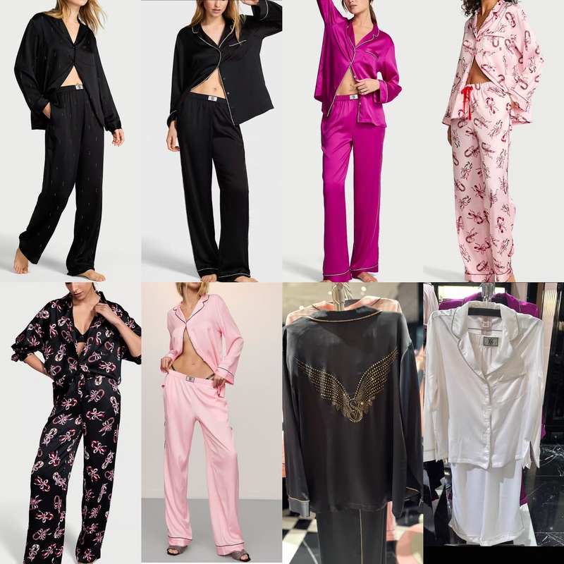 2026 Victoria's Secret New Product, Limited Edition Rhinestone-Decorated Long-Sleeved Long Pants Pajama Set