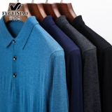 Демисезонная футболка, лонгслив для отдыха, мужской шерстяной базовый приятный телу свитер, для мужчины среднего возраста