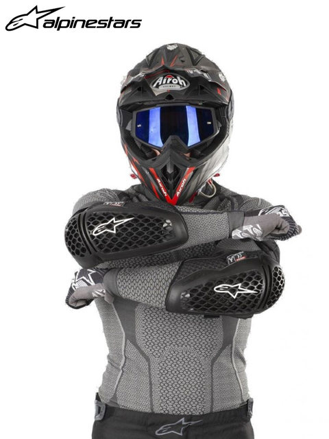 Italian A-Star Motorcycle Elbow and Knee Protectors, Mountain Biking Elbow Protectors, Motorcycle Riding Leg Protectors, Off-Road Protective Gear