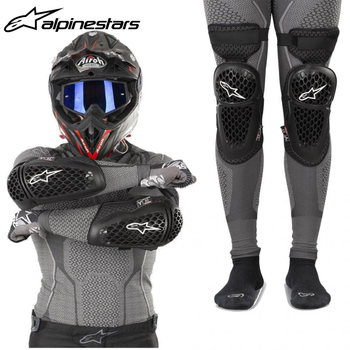 Italian A-Star Motorcycle Elbow and Knee Protectors, Mountain Biking Elbow Protectors, Motorcycle Riding Leg Protectors, Off-Road Protective Gear
