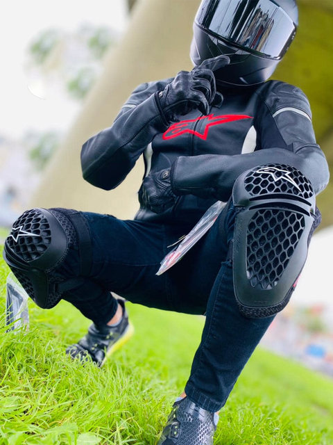 Italian A-Star Motorcycle Elbow and Knee Protectors, Mountain Biking Elbow Protectors, Motorcycle Riding Leg Protectors, Off-Road Protective Gear