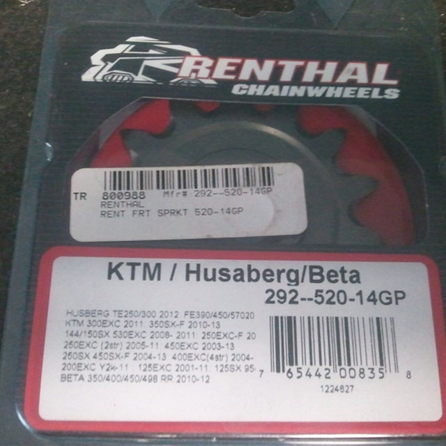 British Renthal Off-Road Motorcycle Small Chain Plate Is Suitable for Honda Yamaha Kawasaki Suzuki Ktm Front Chainrings