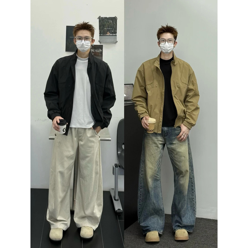 Ayun Studio Sun Shengyun Loose-Fitting Flight Jacket Hardshell Casual Basic Jacket Cleanfit Simple Style