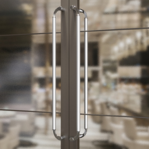 Simple light luxury solid wood sliding door handle golden stainless steel shopping mall glass door handle hotel club matching